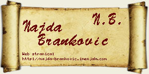 Najda Branković vizit kartica